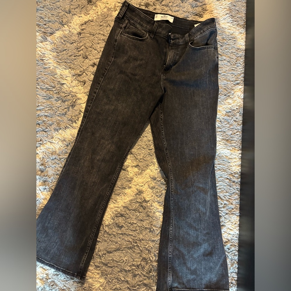 Hollister 12S Black Mid Rise Boot Cut Jeans